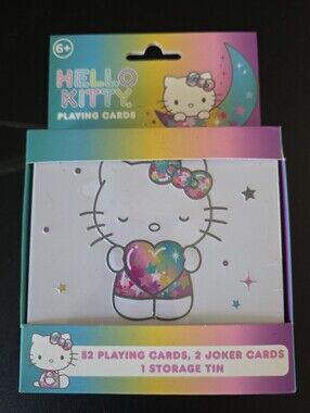 Hello Kitty Playing Card Set in Metal Tin NEW